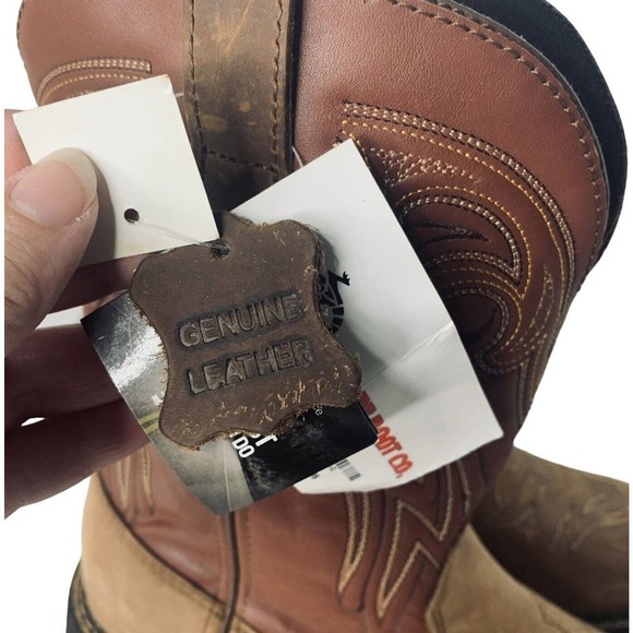 SANTA FE Leather Western Cowboy Boots Mens Size 8M Brown NWT $199 - Picture 4 of 10